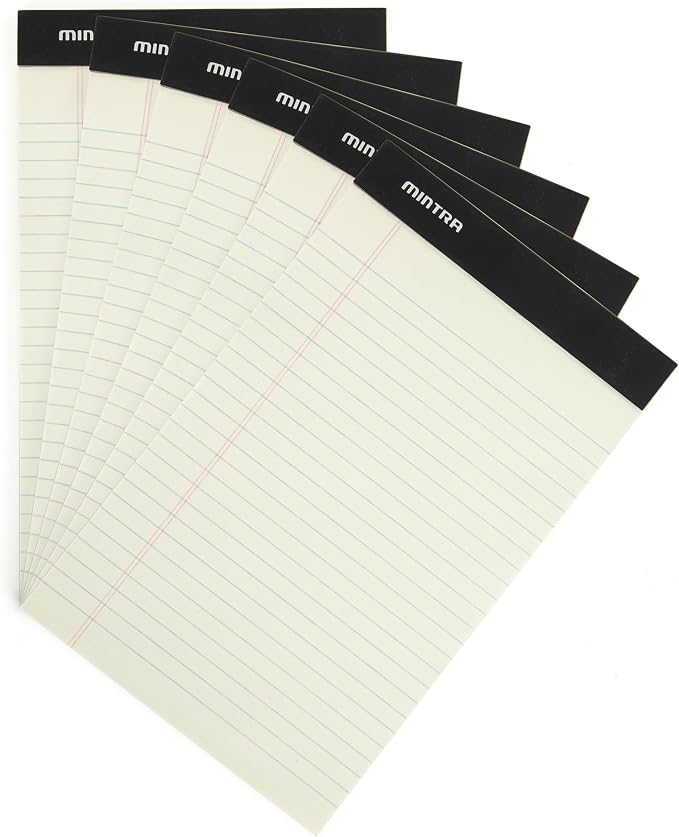 Mintra Office Legal Pads, ((Basic 6pk - (Green Paper) (5in x 8in (Narrow Ruled), 6pk (Green Tint))