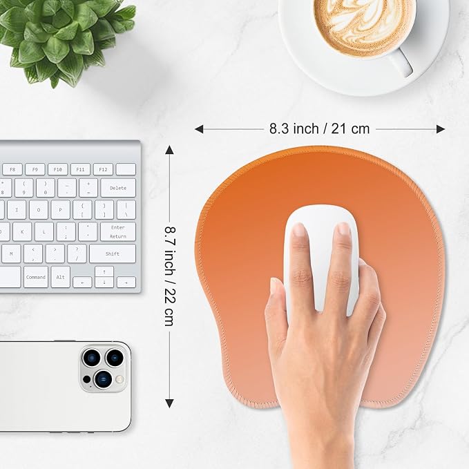 ITNRSIIET Mouse Pad Non-Slip Rubber Base Smooth Surface Stitched Edges Waterproof Durable Compatible with All Mice for Office & Gaming, Desk Accessory, 8.7x8.3x0.12 inch, Sunset Gradient