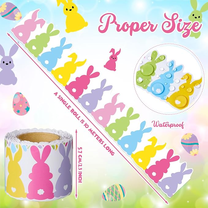 32.8 Ft Bunny Bulletin Board Borders Classroom Scalloped Trim | Pastel Rabbit Designs for Spring Classroom, Office Boards, Fiesta Party, Multicolor Scalloped Edge