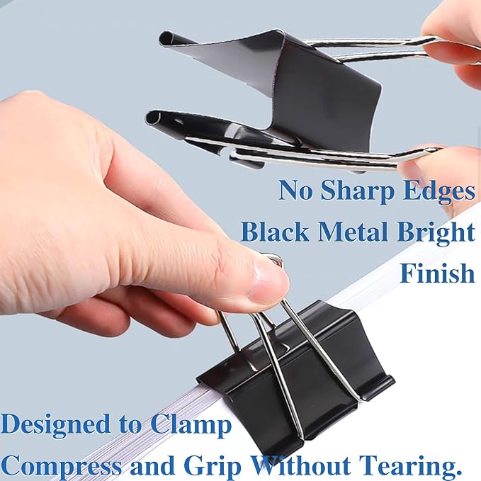 50 Pack Extra Large Binder Clips 2.4 Inch | Upgrade Large Binder Clips Big paper clips Clamps for Office and Home Supplies, Black