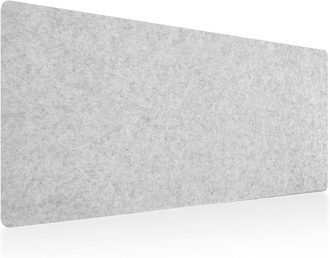 DAWNTREES Large Felt Desk Mat, 40''x16'' Full Felt Mouse Pad | Office Computer Desk Mat for Keyboard,100X40cm Desk Pad Protector (Light Grey)