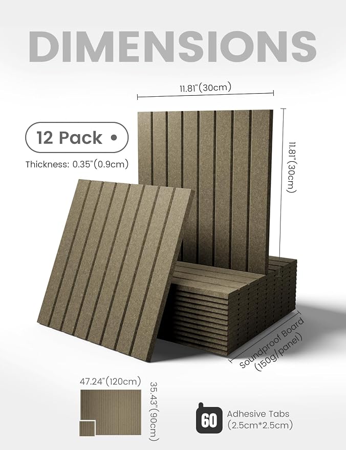 Fluxynara 48" x 36" Large Felt Bulletin Board, Earth Brown | 12 Pack Cork Board Alternative with 60 Safe Adhesive Tabs, Pin Boards for Wall Decor, Home, Office, Classroom,Dorm