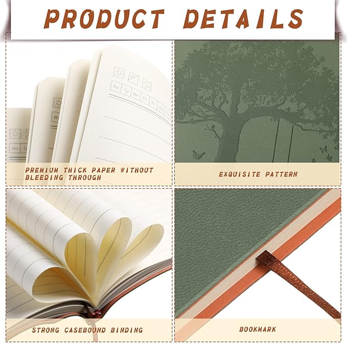 TaoBary 24 Pcs Employee Appreciation Gift A5 PU Leather Journals Bulk Colorful Tree Lined Journal Notebook Soft PU Leather Cover Ruled Writing Notebook for Office School Teacher Nurse (Mixed Colors)