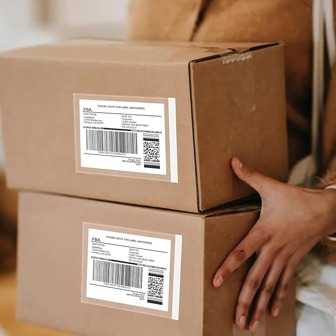 7.5" x 5.5" Shipping Label Sleeves, SJPACK Clear Adhesive Top Loading Packing List/Label Envelopes Pouches(200 Bags)