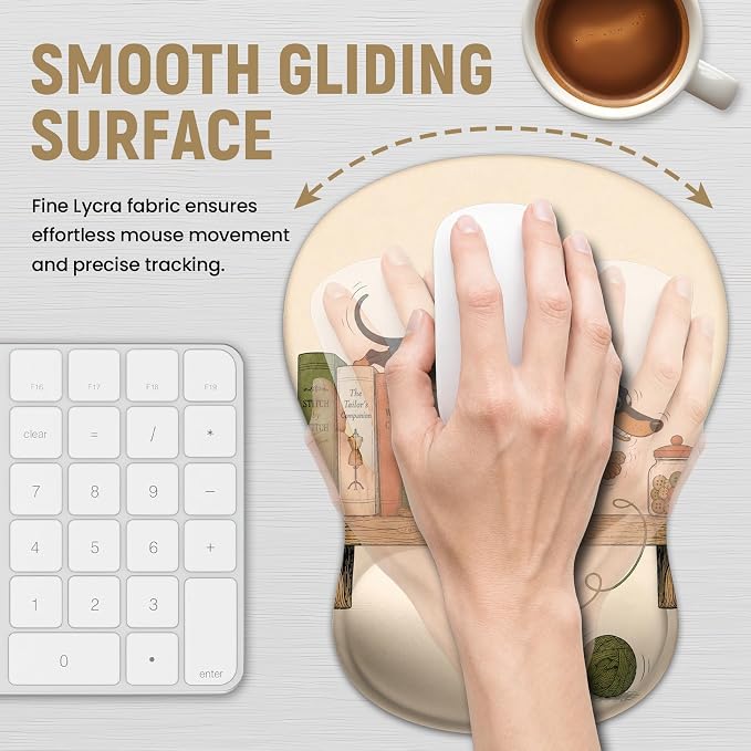 Ergonomic Mouse Pad with Wrist Rest, Gel Wrist Support, Dachshund | 10.2 x 7.6 in Mouse Pad with Smooth Fabric Surface and Non-Slip Rubber Base for Office, Home, Study, and Gaming