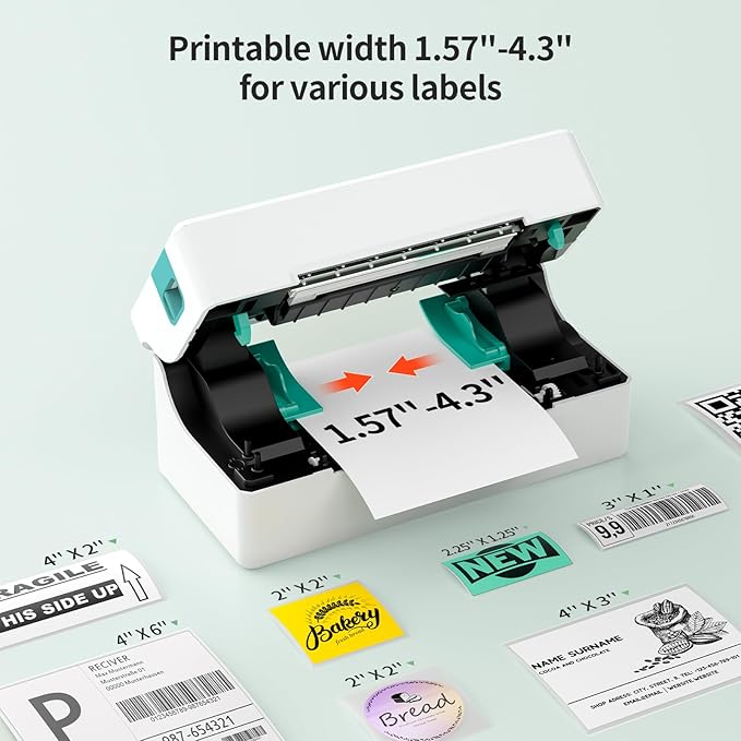 Rongta Thermal Shipping Label Printer, Bluetooth Wireless 4x6 Sticker Label Maker for Package, Compatible with Windows, Mac, Android & iPhone, Used for Small Business