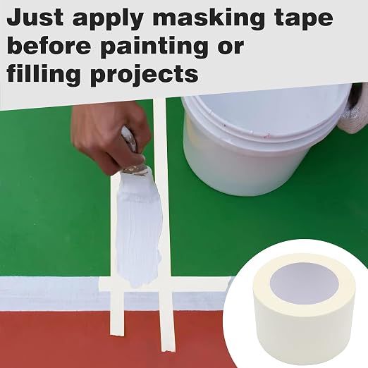 Masking Tape 3 inch Wide, General Purpose Beige White Painters Tape for Crafts Painting Labeling Edge Finishing, 3inch X 55 Yards