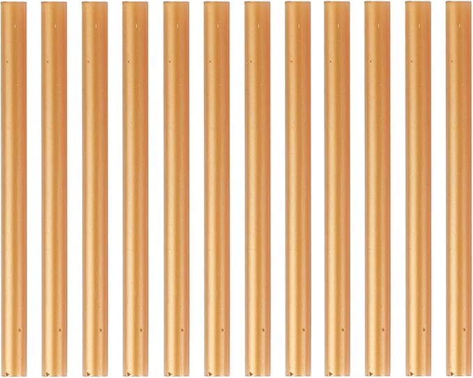 HUIHUIBAO 12 PCS Colored Hot Glue Sticks, Mini Hot Melt Adhesive Glue Stick for DIY Art Craft, 7 x 100mm, Gold
