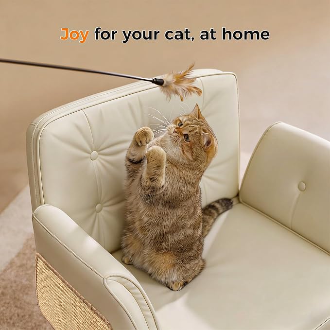 amseatec Criss Cross Office Chair, Swivel Makeup Vanity Chair with Wheels | Wide PU seat for cross-legged, fidget-friendly sitting; 5-level armrests create pet space; wipe-clean; cat scratch pad option