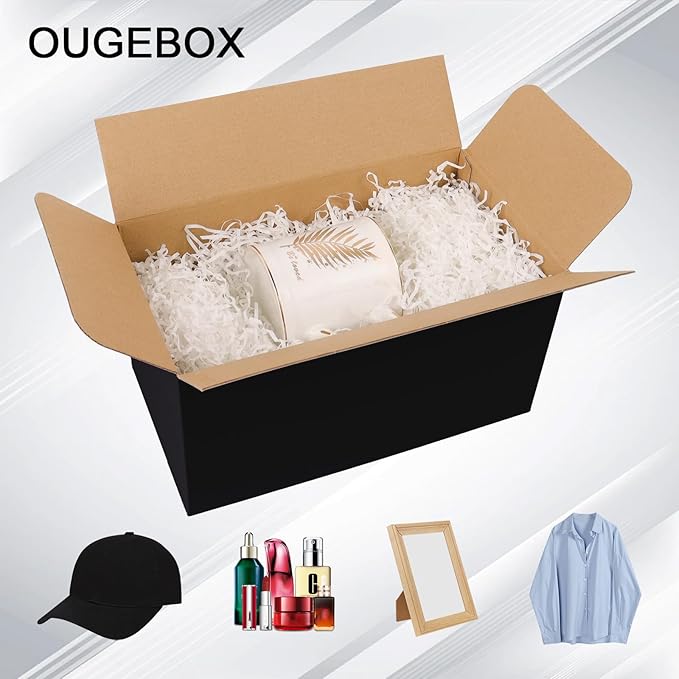 30 Pack 11x6x6 Black Shipping Boxes Medium, Mailer Cardboard Boxes for Shipping Packing Mailing