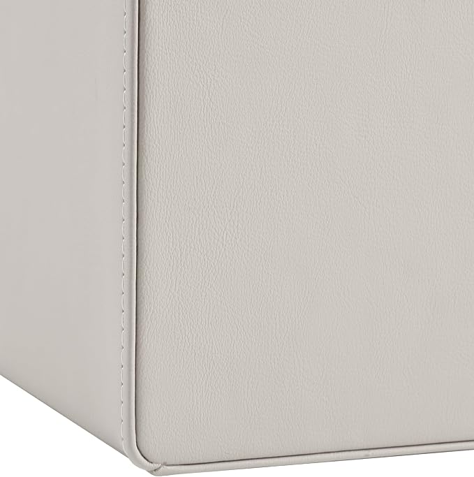 PU Leather Desk Organizer, Remote Control Holder, Dark Beige | Luxury Nightstand Organizer for Home, Office Desk Accessories, Bedside Table Caddy with 5 Compartments, Velvet Lining