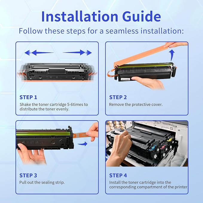 218X Toner Cartridges 4 Pack for HP 218X 218A 3301fdw 3301sdw 3201dw 3301 | Compatible for HP Color LaserJet Pro MFP 3301fdw 3301sdw 3301cdw 3201dw Printer Ink W2180X W2180A High Yield with Chip (BCMY)