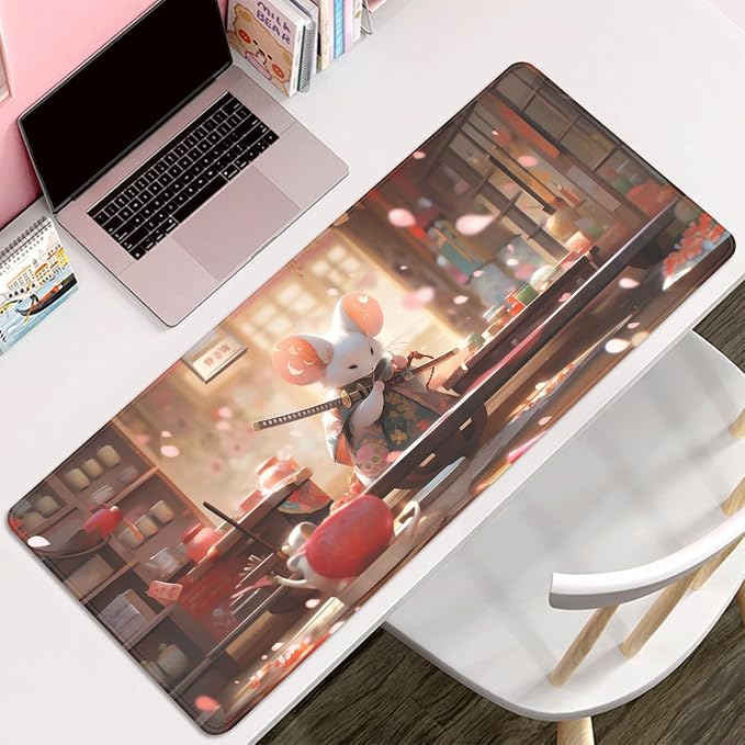 Mouse Pad for Laptop Funny Long Mouse Pad Desk Mat,Japanese Big Mousepad | Stitched Edges Rubber Non-slip Office Study Gaming Computer Keyboard PC Large XL Extended