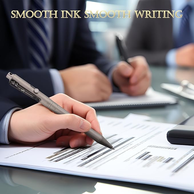 SMOOTHERPRO Titanium Bolt Action Pen Compatible with Pilot G2 Refill Stainless Steel Pocket Clip for EDC Signature Business Writing Journaling Color Multicolor(RG342)