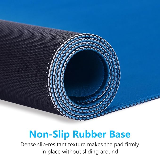 Dapesuom Large Mouse Pad, Extended Gaming Mouse Mat with Stitched Edges, Full Size Desk Mats with Non-Slip Base, Computer Big Desktop Keyboard Pad for Laptop, Office, 23.6 x 11.8 in, Dark Blue