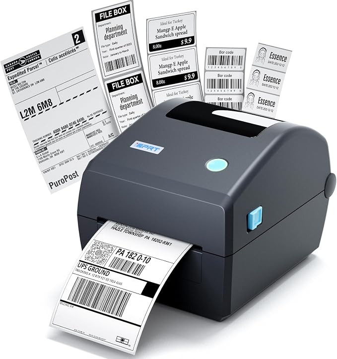 iDPRT iD880 Industrial Thermal Printer Supports 1.18"-4.09" Wide Labels | Label Maker 6IPS, 203 DPI, USB/Ethernet, Major E-Commerce Compatible, for Warehouses & Logistics, Barcode Label & Receipts