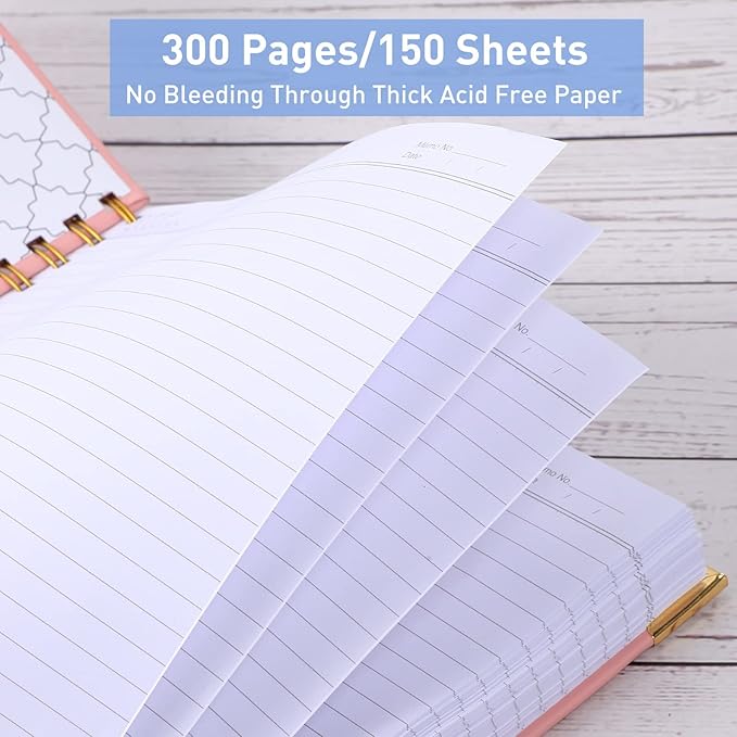 Spiral Notebook, College Ruled Notebook, 8.5" x 11", 300 Pages Hardcover Leather Notebook Journal for Women Men, A4 Large Lined Journal Notebooks for Work School, 24pcs Index Tabs, Thick Paper, Red