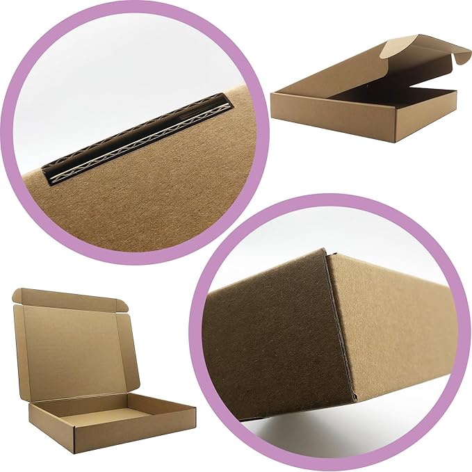 13x11x2 inches Shipping Boxes Set of 24, Brown Corrugated Mailing Cardboard Box Literature Mailer for Packing Small Business Moving and Storage,E-Commerce Packaging (13"×11“×2”)