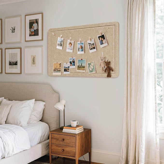 Felt Bulletin Board 24x18 inches, Decorative Pin Board for Home & Office | Cork Board Alternative for Wall with Push Pins, Display Mood Board for Photos, Notes & Reminders