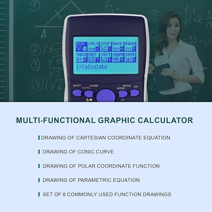 Scientific Calculators with Graphing Functions, IPepul 10 Modes Math Calculator for High School and College Students, Teachers, Office, Algebra, Geometry, Statistics, School Supplies