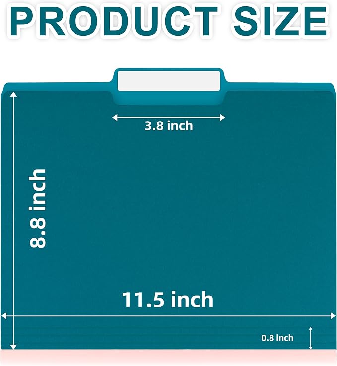 100 Packs Royal Blue File Folder,Paper File Folders Letter Size,1/3-Cut Tabs,8.5x11 Inch File Folders for Office Filing,School Projects and Home,Organizer Documents