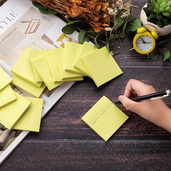 (20 Pads) Sticky Notes 3x3 Inches, Yellow Colors Self-Stick Pads | Easy to stick for Home, Office, Notebook