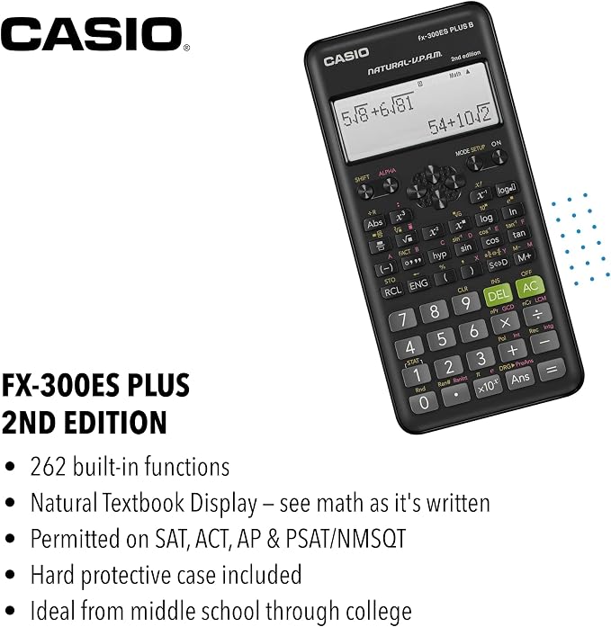 Casio FX-300ESPLSB-WAIT Scientific Calculator | Compact scientific calculator built for everyday middle and high school math coursework