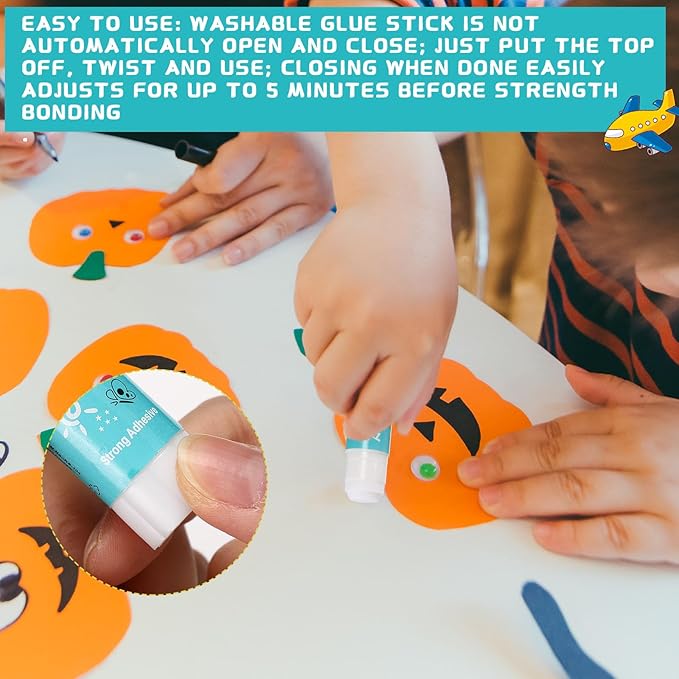 Zubebe 200 Pcs White Glue Stick Bulk Washable for End of Year Crafts Home School Classroom Students Teachers Employees Scrapbooking Crafting Stationery Supplies (0. 32 Oz)