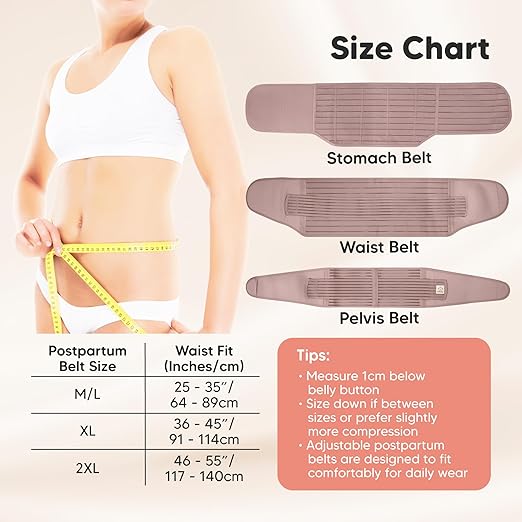 3 in 1 Postpartum Belly Support Recovery Wrap – Postpartum Belly Band, After Birth Brace, Slimming Girdles, Body Shaper Waist Shapewear, Post Surgery Pregnancy Belly Support Band (Dusty Plum, 2XL)