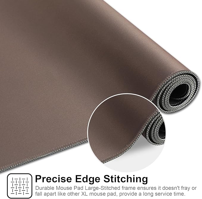 Gaming Mouse Pad,Large Mouse Pad Size 31.5x11.8 Thickness 0.12 inches,Premium-Textured Non-Slip & Waterproof Computer Mousepad with Stitched Edges for Gaming,Office & Home-80x30 Chocolate011