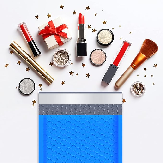 UCGOU Bubble Mailers 6x10 Inch Blue Usable Size 6x9 Bubble Mailer 50 Pack Poly Padded Envelopes Small Business Opaque Self Seal Adhesive Waterproof Boutique Shipping Bag for Jewelry Makeup Supplies #0
