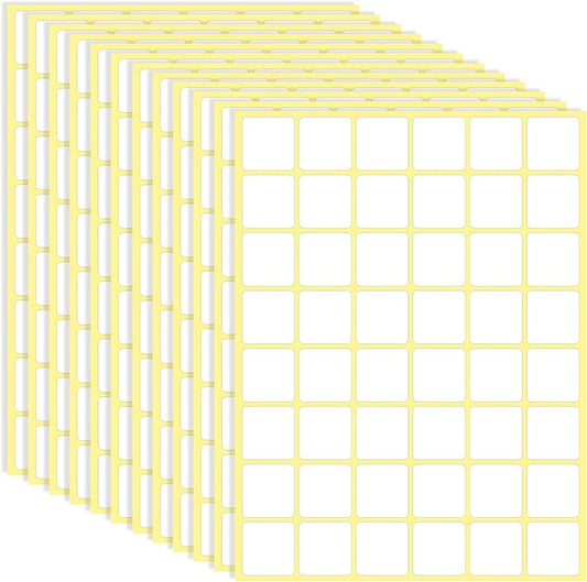 1440 Pcs Blank Date Labels 1" X 1" Labels Stickers for Organizing Square Writable White Labels Food Labels for Jars Boxes File Folders Envelopes School Office Kitchen