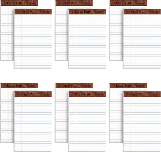 Tops 5 x 8 Legal Pads, The Legal Pad Brand, Narrow Ruled, White Paper, 50 Sheets Per Writing Pad, Made in the USA (7500) (Pack of 144)
