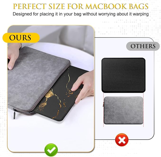 JIKIOU 3 Pack Mouse Pad with Stitched Edge,Portable Size-10.2x8.3in Gilding | Anti-Fray, Comfortable Smooth Lycra Surface, Non-Slip Rubber Base, Machine Washable Fade-resistant, Compatible with All Mice