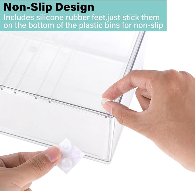 Prsildan Acrylic Storage Drawers Clear Makeup Organizer with 4 Drawers | Transparent, Stackable, For Vanity Bathroom Kitchen Cabinets Office Desk Undersink, Cosmetics Toiletries Home Small Items