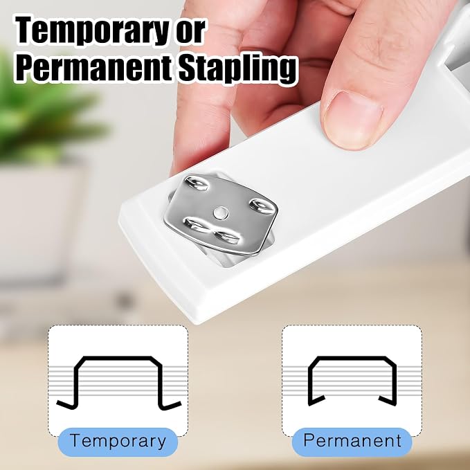 Stapler 25 Sheet Capacity with 1000 Staples and Staple Remover, White | Staplers for Desk, Non-Slip Office Stapler with Staples