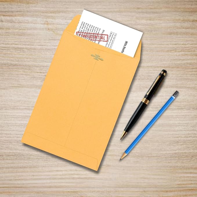 Clasp Envelopes - Brown Kraft Catalog Envelopes 6x9 Inch - 30 Pack - With Clasp Closure & Gummed Seal – 28lb Heavyweight Paper Letter Envelopes for Home, Office, Business, Legal or School