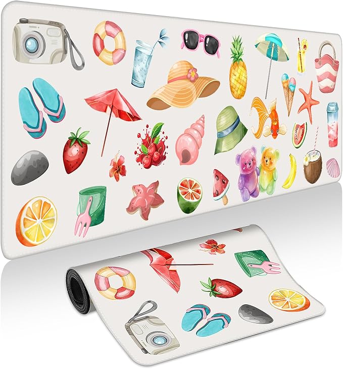 Mouse Pad Gaming - Desk Mat for Keyboard and Mouse - Watercolor Stickers Large Mouse Pads for Desk, Gaming Mousepad with Non-Slip Base, Desks Pad (31.5" X 11.8") for Game, Office and Home