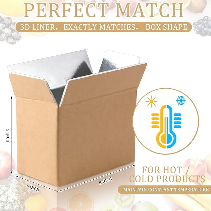 Insulated Shipping Box Cold Double Insulated Carton with Foil Foam Cooler Boxes Delivery Moving Kits Foam Shipping Containers for Mailing Packing, Box Inside 8.7'' x 4.5''x 6.1''(6 Pcs)