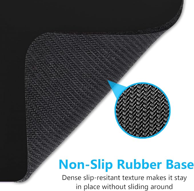Dapesuom Small Mouse Pad, 6 x 8 Inch Thick Rubber Premium-Textured Non-Slip Portable & Washable Mini Mouse Mat for Women Men Wireless Laptops Keyboard Tray Gaming Work Computer Office Travel, Black