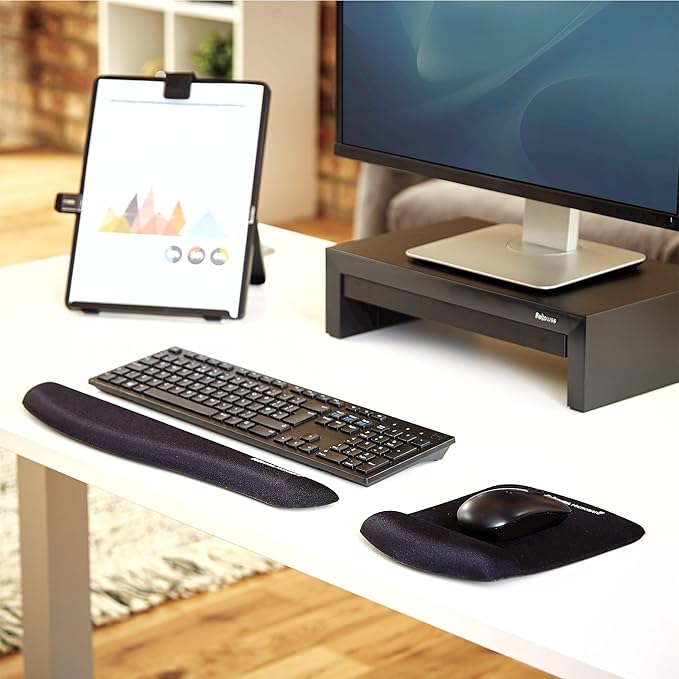Fellowes PlushTouch Foam Mouse Pad Wrist Support - Black (9252001)