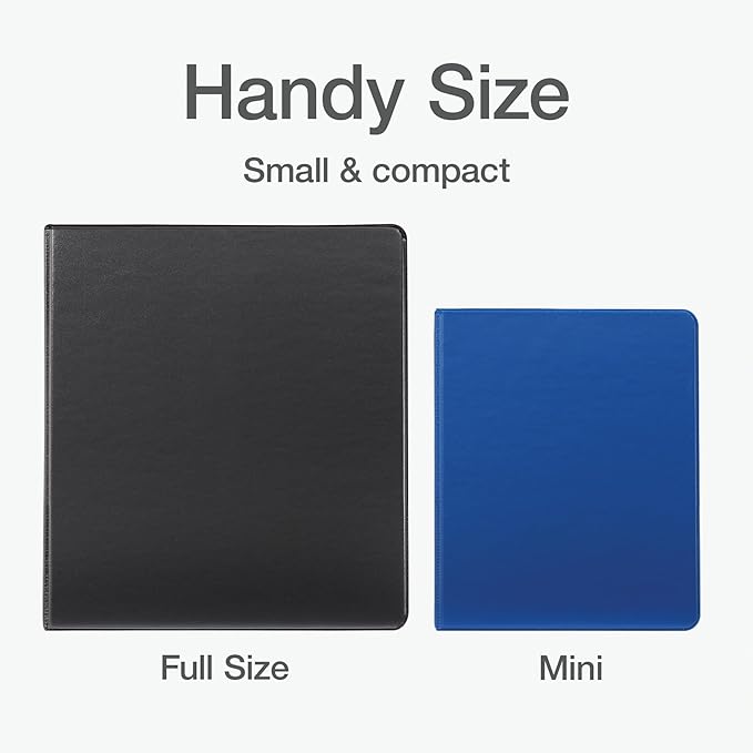 Oxford Mini View Binders, 1" Round Rings, Small Binders for School or Office, Holds A5 Size Paper, 2 Clear Pockets, PVC-Free, Non-Stick, 5.5 x 8.5 inches, Holds 225 Sheets, Blue, 2 Pack (1017045)