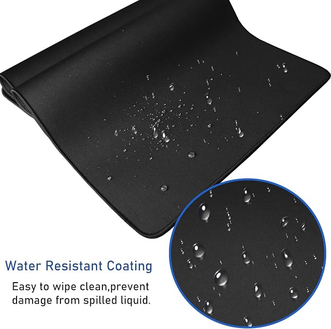 Gaming Mouse Pad, Large Mouse Pad, Waterproof Premium-Textured Mouse Mat | Extended Desk Keyboard Mousepad Non-Slip Mousepad Rubber Base for Game, Office, Esports Pros, Home, 31.5 x 11.8 in, Black