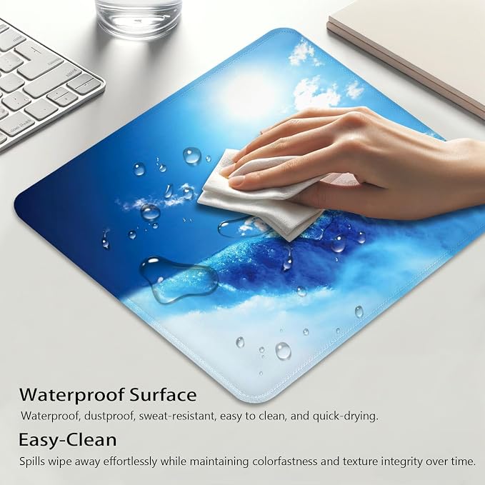 Niagara Falls Brilliant Blue Waterfall Mouse Pad, Majestic River Desk Mat | Nature Sunny Sky Landscape Scenery, Cute Mousepad Stitched, Anti-Slip Base Smooth Surface, 9.5 x 7.9 Inches