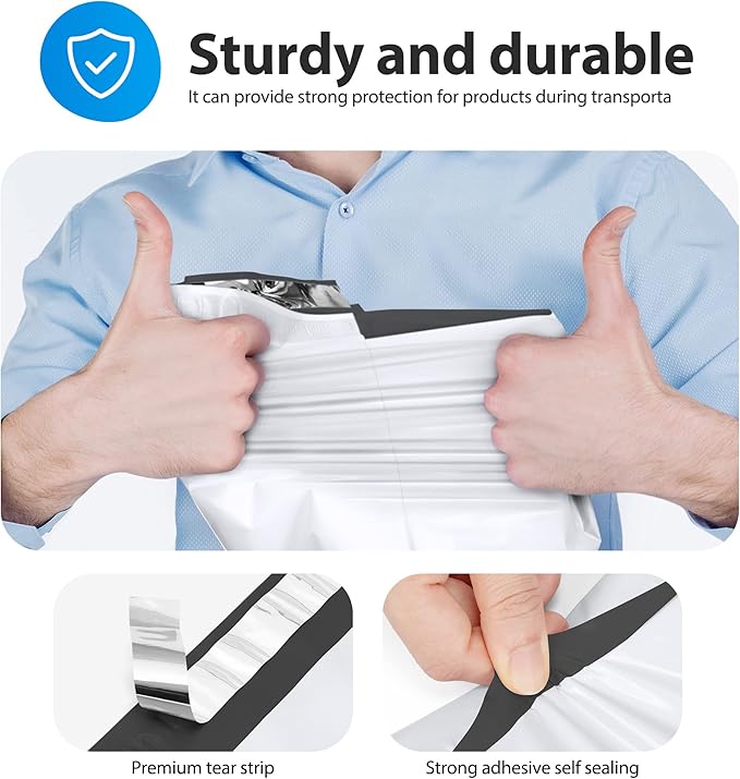 Fuxury 1500 Pcs 14.5x19" Poly Mailers,Waterproof Mailing Envelopes for Clothing, Strong Adhesive Poly Shipping Postage Bags for Small Business(White)