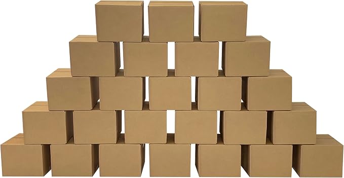 Corrugated Cardboard Boxes, 25 Pack, 12 x 12 x 10 inch