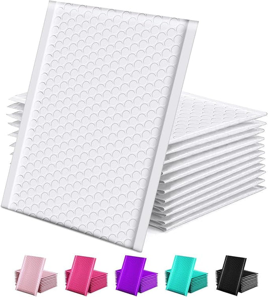 GSSUSA Bubble Mailers 6x10 100 Pack White Padded Envelopes Small Packaging Mailing Envelope Bags Bubble Mailer Shipping Bag Bulk Pack Self Seal Package Mail Packing Business Supplies
