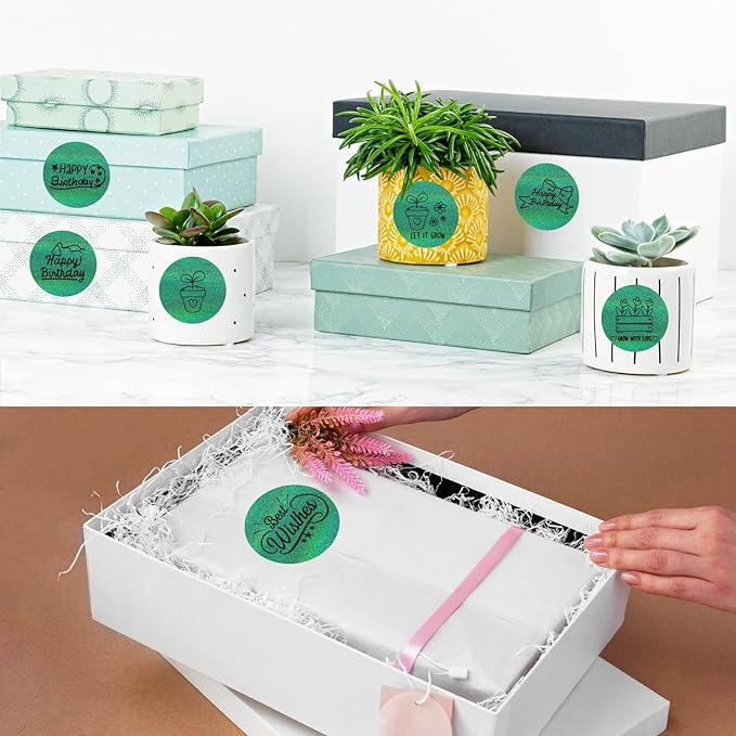 2 Inch Holographic Thermal Labels,Green Round Thermal Printer Labels,Printable Round Thermal Printer Labels Self-Adhesive Direct Thermal Label(300 Labels/Roll Green)