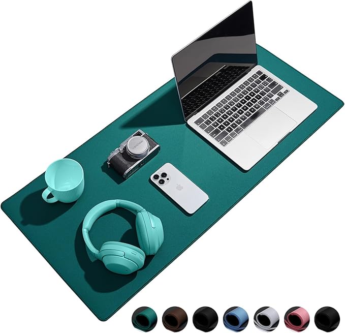 Waterproof Large Gaming Mouse Pad with Durable Stitched Edges, Non-Slip Rubber Base, Grainy Jacquard Mouse Mat Desk Pad for Home Office Gaming, 35.4''x15.7''x0.12'', Matte Green