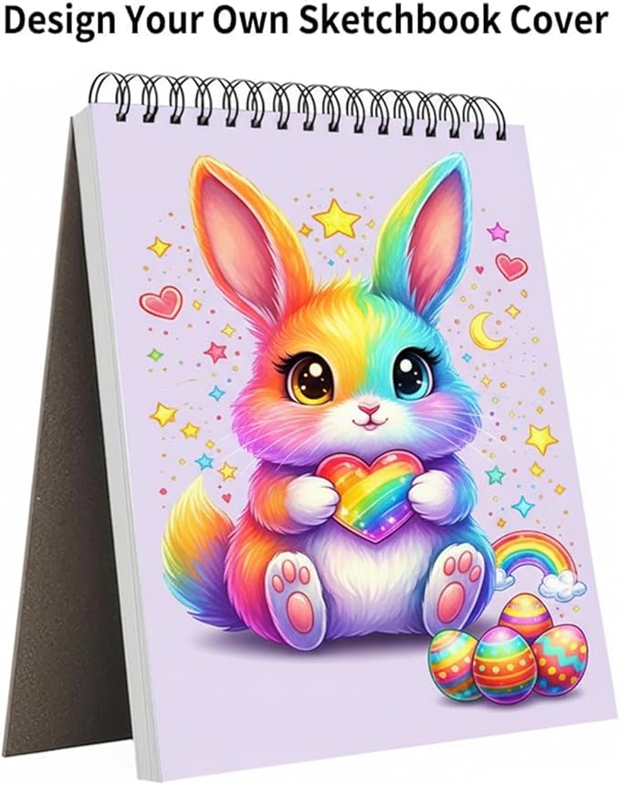 Soucolor 9" x 12" Aesthetic Sketch Book, 1-Pack 100 Sheets School Supplies Cute Sketchbook for Women, Japanese Stationary Sketching Supplies for Kids Teen Girl Gifts Birthday Gifts, Pastel Purple